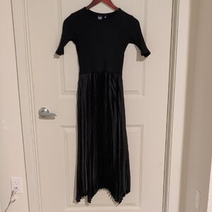 GAP Black Maxi Dress with Pleated Skirt
